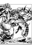 Wolverine in battle illo from Byron Priess book
